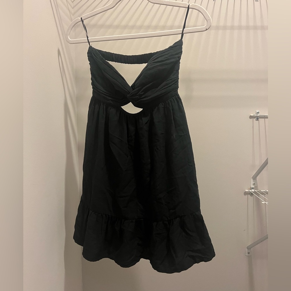 Strapless black dress